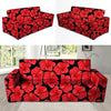 Red Hibiscus Flower Hawaiian Print Sofa Cover-grizzshop