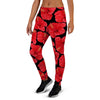 Red Hibiscus Flower Hawaiian Print Women's Joggers-grizzshop