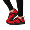 Red Hibiscus Flower Hawaiian Print Women's Sneakers-grizzshop