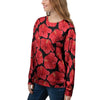 Red Hibiscus Flower Hawaiian Print Women's Sweatshirt-grizzshop