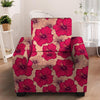 Red Hibiscus Flower Print Armchair Cover-grizzshop