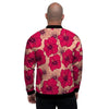 Red Hibiscus Flower Print Men's Bomber Jacket-grizzshop