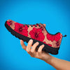 Red Hibiscus Flower Print Men's Sneakers-grizzshop