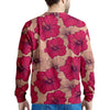 Red Hibiscus Flower Print Men's Sweatshirt-grizzshop