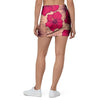 Red Hibiscus Flower Print Mini Skirt-grizzshop