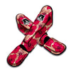 Red Hibiscus Flower Print Muay Thai Shin Guard-grizzshop