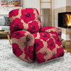 Red Hibiscus Flower Print Recliner Cover-grizzshop