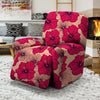 Red Hibiscus Flower Print Recliner Cover-grizzshop