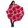 Red Hibiscus Flower Print Umbrella-grizzshop