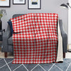 Red Houndstooth Print Blanket-grizzshop