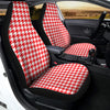 Red Houndstooth Print Car Seat Covers-grizzshop