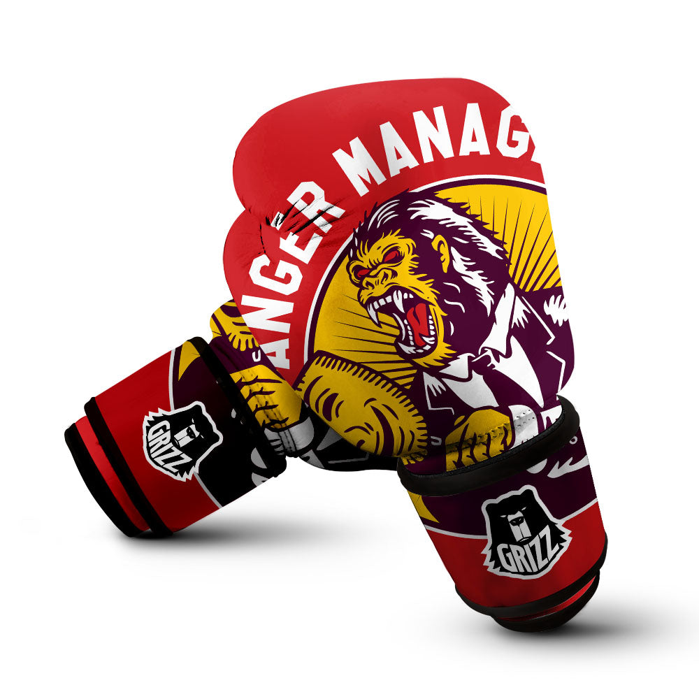 Red King Kong Gorilla Print Boxing Gloves-grizzshop