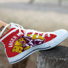 Red King Kong Gorilla Print White High Top Shoes-grizzshop