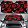 Red Lips Kiss Pattern Print Car Sun Shade-grizzshop