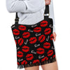 Red Lips Kiss Pattern Print Crossbody Bags-grizzshop