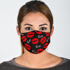 Red Lips Kiss Pattern Print Face Mask-grizzshop