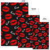 Red Lips Kiss Pattern Print Floor Mat-grizzshop