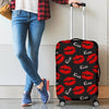 Red Lips Kiss Pattern Print Luggage Cover Protector-grizzshop