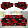 Red Lips Kiss Pattern Print Sofa Covers-grizzshop