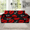 Red Lips Kiss Pattern Print Sofa Covers-grizzshop