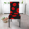 Red Lips Kiss Print Pattern Chair Cover-grizzshop