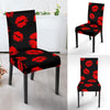 Red Lips Kiss Print Pattern Chair Cover-grizzshop