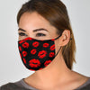 Red Lips Kiss Print Pattern Face Mask-grizzshop