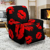 Red Lips Kiss Print Pattern Recliner Cover-grizzshop