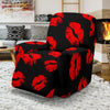 Red Lips Kiss Print Pattern Recliner Cover-grizzshop