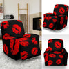 Red Lips Kiss Print Pattern Recliner Cover-grizzshop