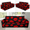 Red Lips Kiss Print Pattern Sofa Covers-grizzshop