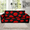 Red Lips Kiss Print Pattern Sofa Covers-grizzshop