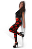 Red Lips Kiss Print Pattern Women Leggings-grizzshop