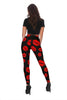 Red Lips Kiss Print Pattern Women Leggings-grizzshop