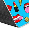 Red Lips Lipstick Pattern Print Floor Mat-grizzshop