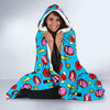 Red Lips Lipstick Pattern Print Hooded Blanket-grizzshop