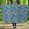 Red Lips Lipstick Pattern Print Hooded Blanket-grizzshop