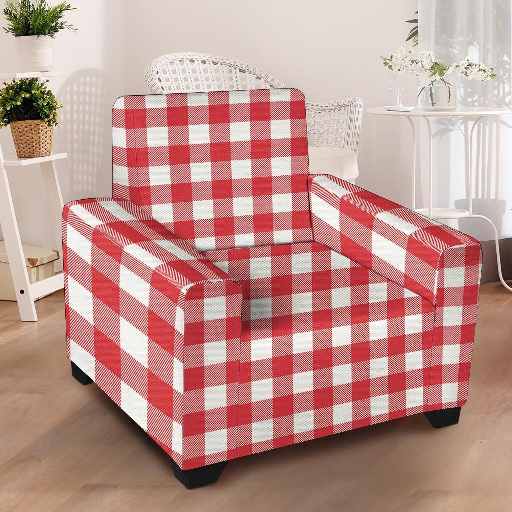 Red Lumberjack Armchair Cover-grizzshop