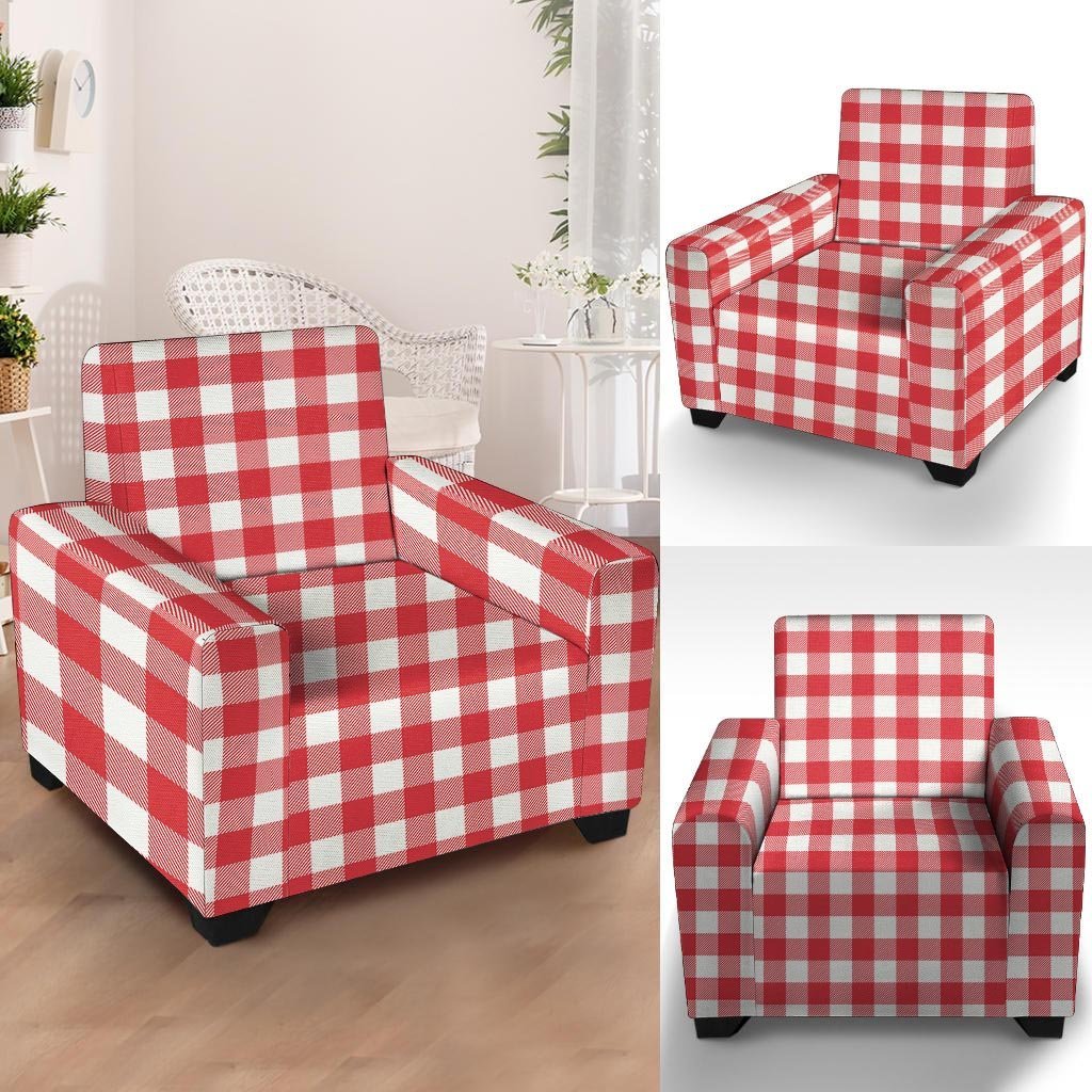 Red Lumberjack Armchair Cover-grizzshop