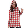 Red Lumberjack Hoodie Dress-grizzshop