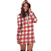 Red Lumberjack Hoodie Dress-grizzshop