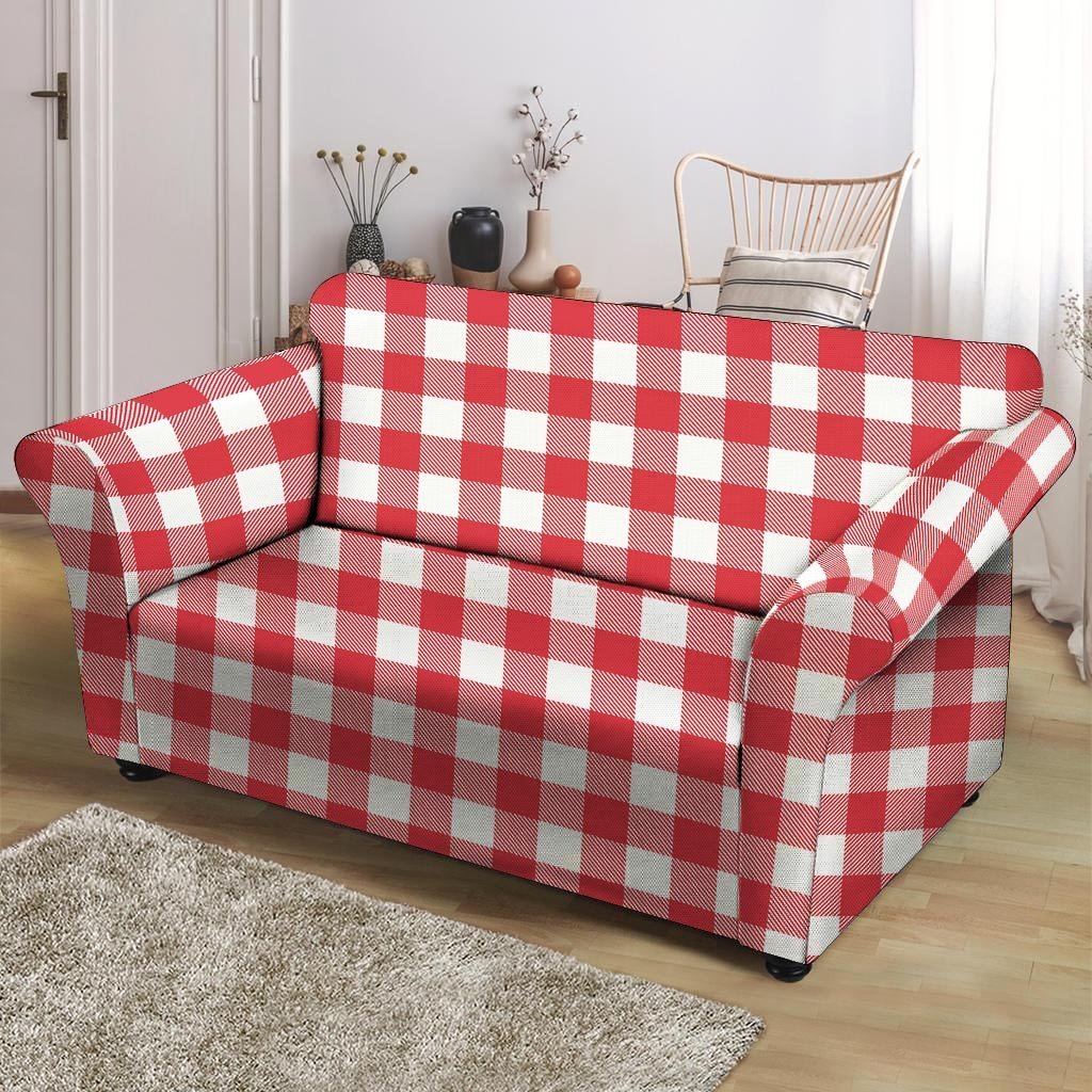 Red Lumberjack Loveseat Cover-grizzshop