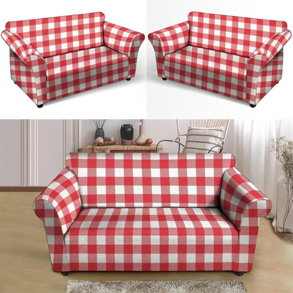 Red Lumberjack Loveseat Cover-grizzshop