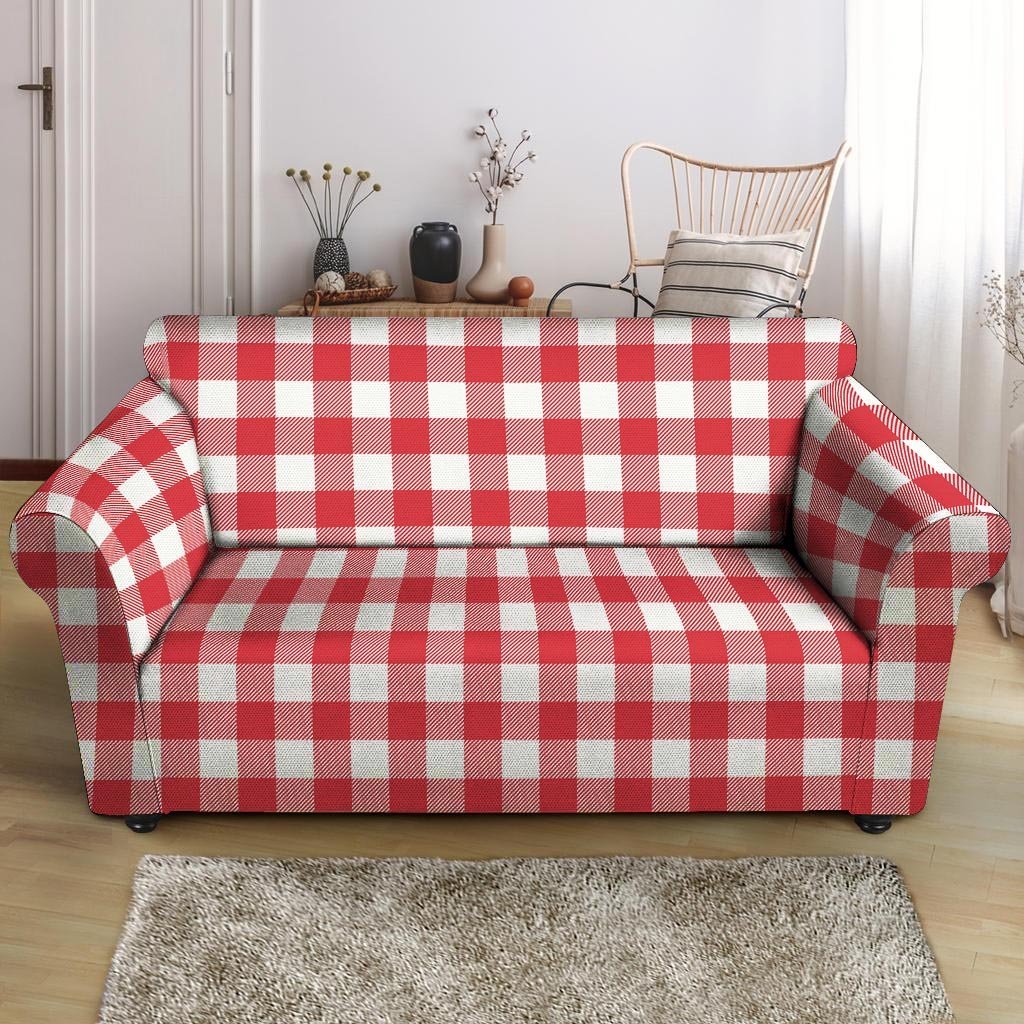 Red Lumberjack Loveseat Cover-grizzshop