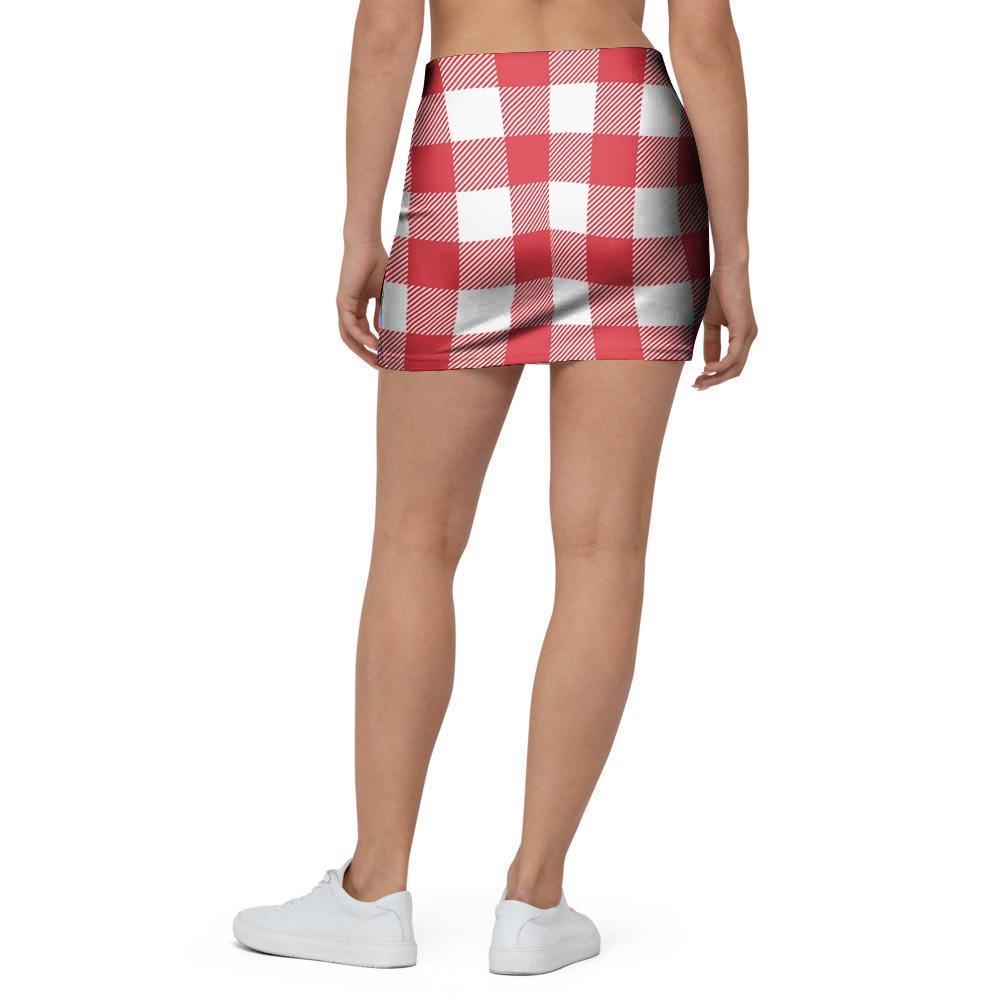 Red Lumberjack Mini Skirt-grizzshop