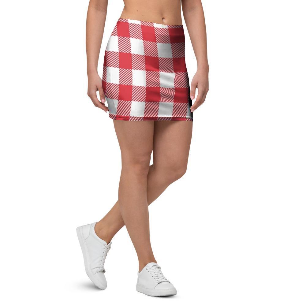 Red Lumberjack Mini Skirt-grizzshop