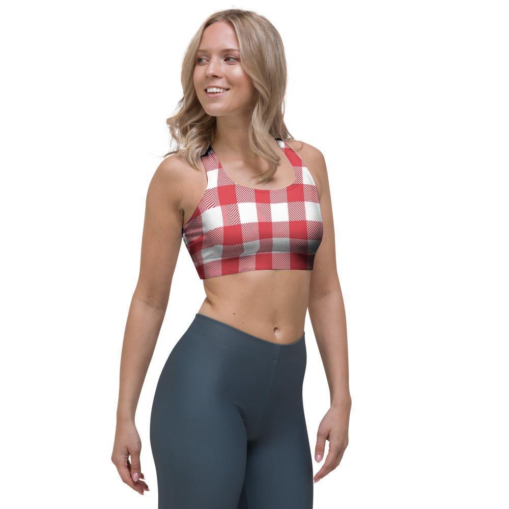 Red Lumberjack Sports Bra-grizzshop