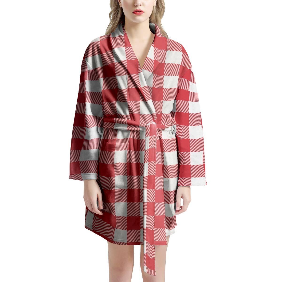 Red Lumberjack Women's Robe-grizzshop