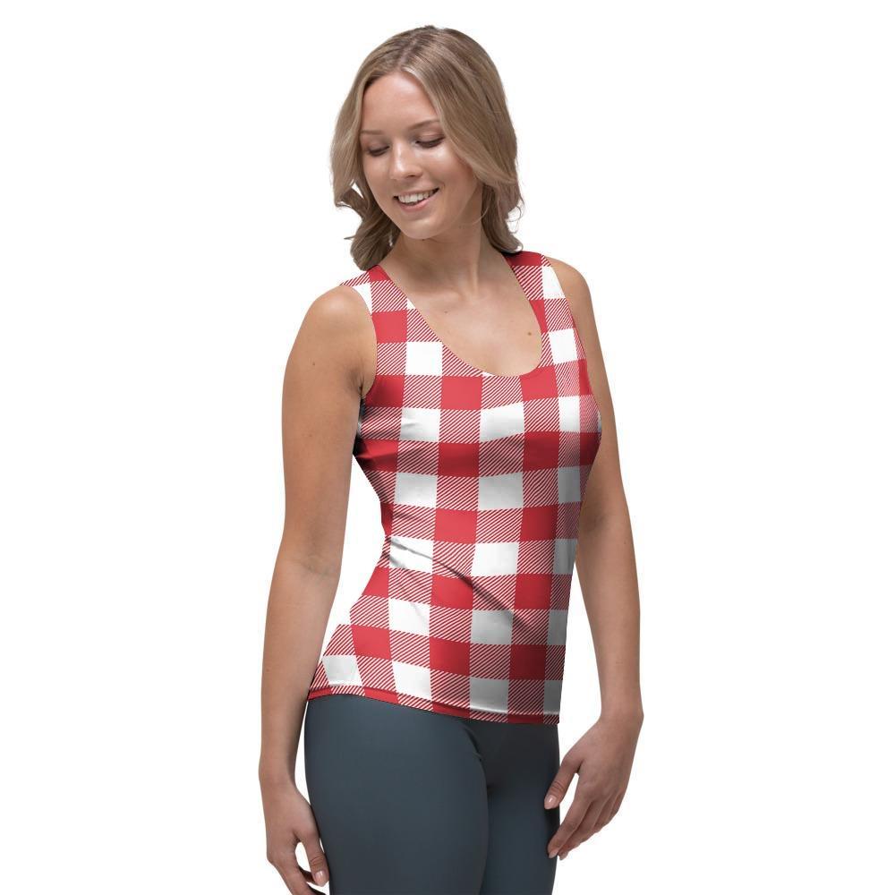 Red Lumberjack Women's Tank Top-grizzshop