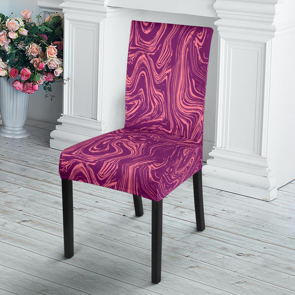 Red Marble Pattern Print Chair Cover-grizzshop